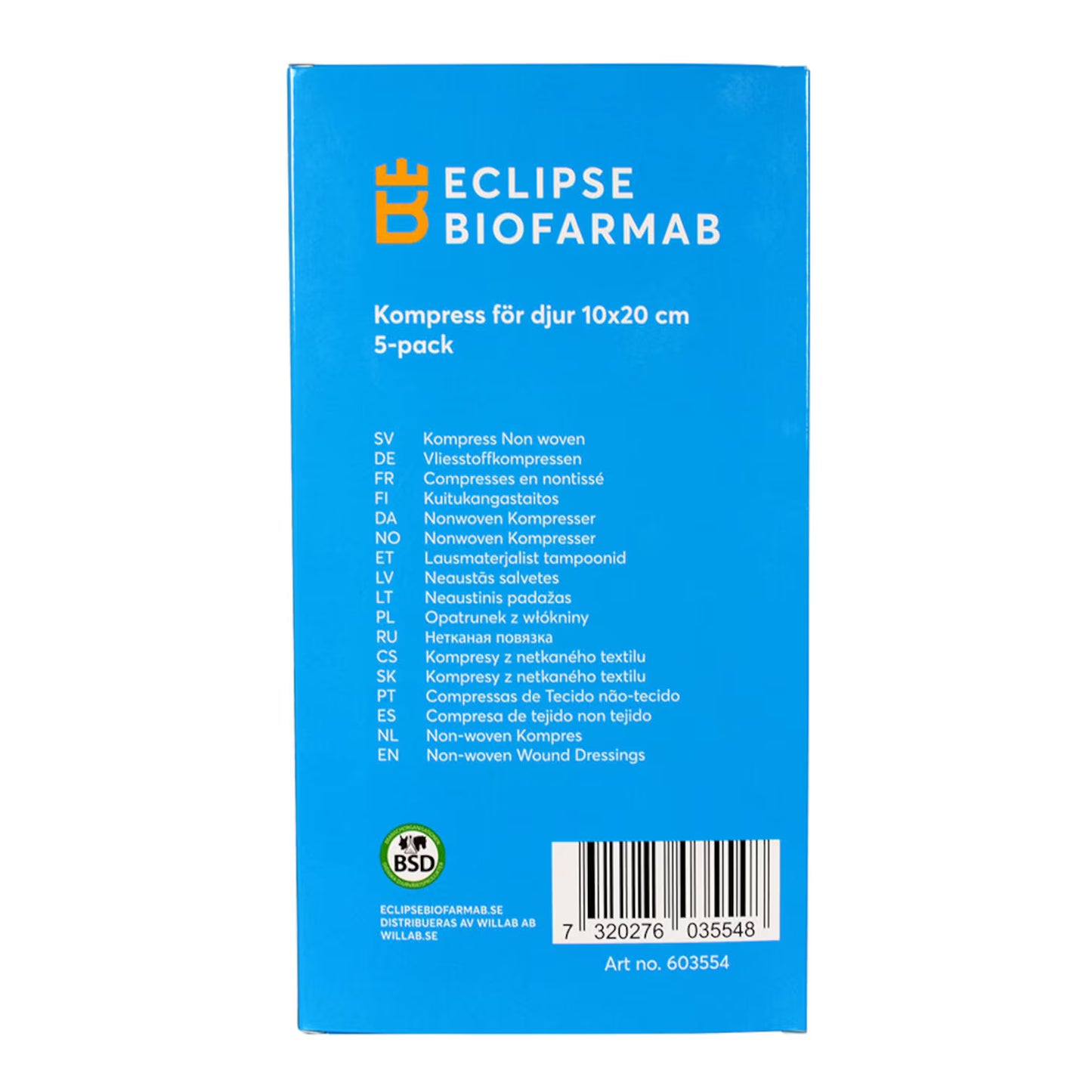Eclipse Biofarmab Kompress för djur 10x20 cm 5-pack
