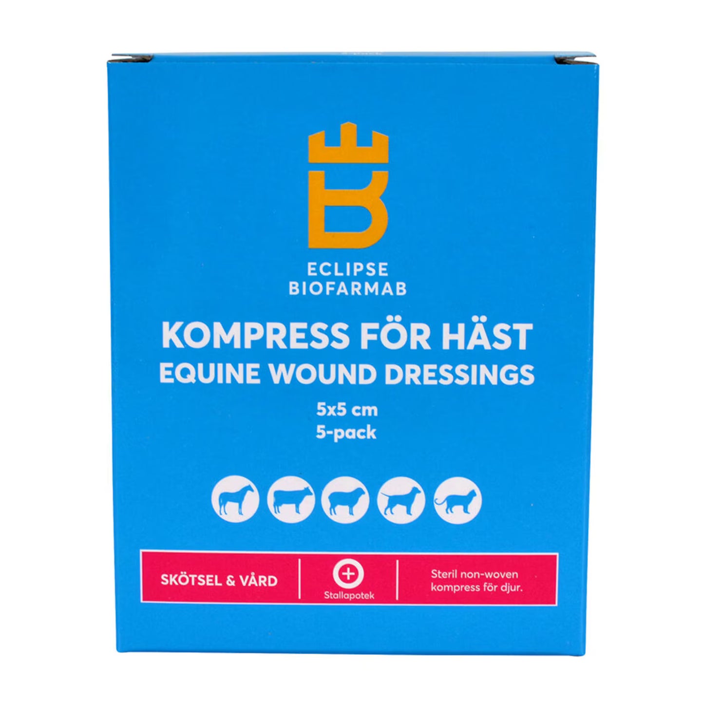 Kompress för häst 5x5 cm 5-pack